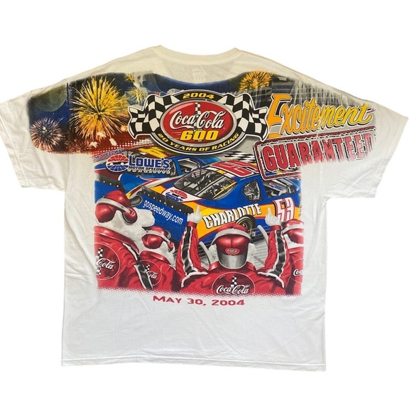 CHASE COCA COLA NASCAR 2004 THE THIRST FOR FIRST VINTAGE White AOP T Shirt in XL - Picture 2 of 12